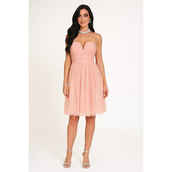 J. Crew Nadia Silk Strapless Pink Dress - 4 - Picture 1 of 5